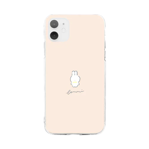 ふきげんなうさぎ（ベーシック） Soft Clear Smartphone Case