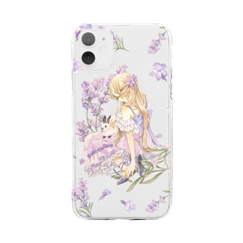 ラベンダー Soft Clear Smartphone Case