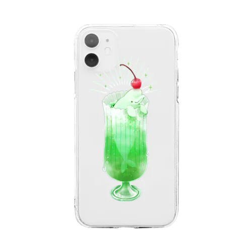 メロンソーダフロート Soft Clear Smartphone Case