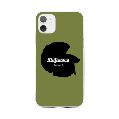 Halfmoon Betta①Black(Mossgreen) Soft Clear Smartphone Case