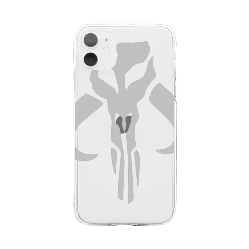 Emblem Front - Mando and Baby Y Back - Silver Soft Clear Smartphone Case