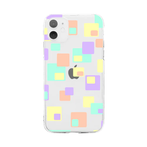 60s スクエアデザイン（クリア） Soft Clear Smartphone Case