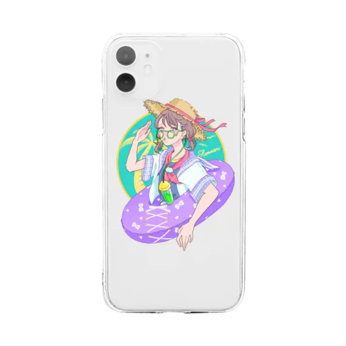 せみがないている Soft Clear Smartphone Case