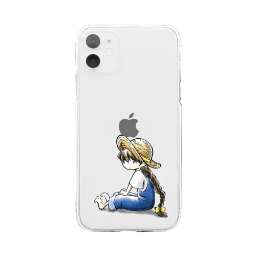 夏の三つ編みちゃん Soft Clear Smartphone Case