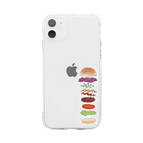 ハンバーガー Soft Clear Smartphone Case