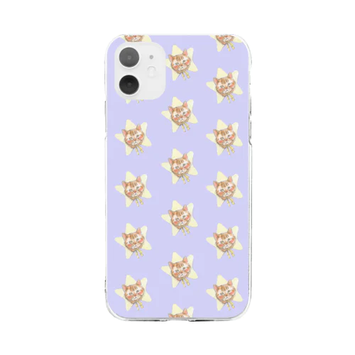 ほしねこ　ドット Soft Clear Smartphone Case