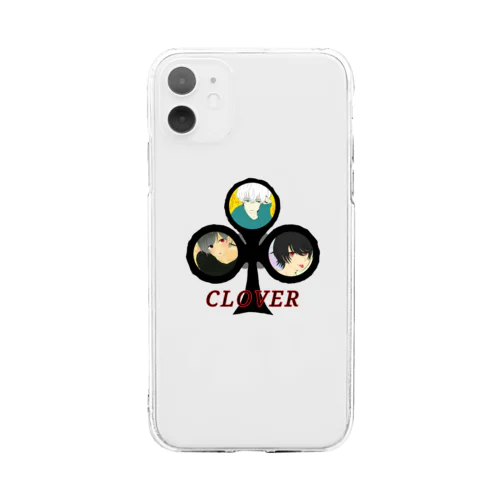 cloverのロゴ入りiPhone11ケース Soft Clear Smartphone Case