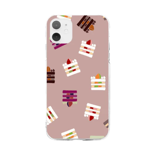 ケーキ Soft Clear Smartphone Case