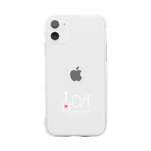 0/f ゆるがない ロゴ01（白抜き） Soft Clear Smartphone Case