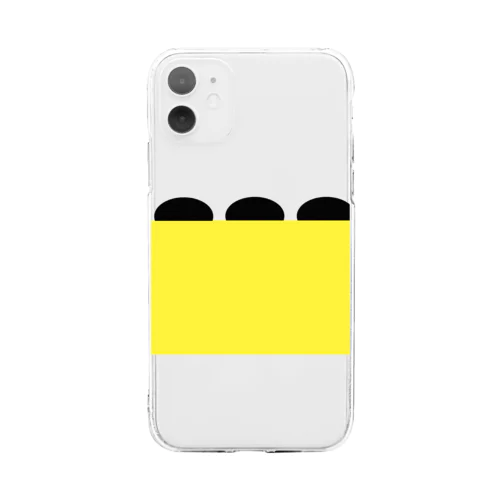 黄上の黒 Soft Clear Smartphone Case