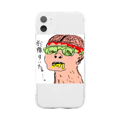 脳ミソ腹ペコ Soft Clear Smartphone Case