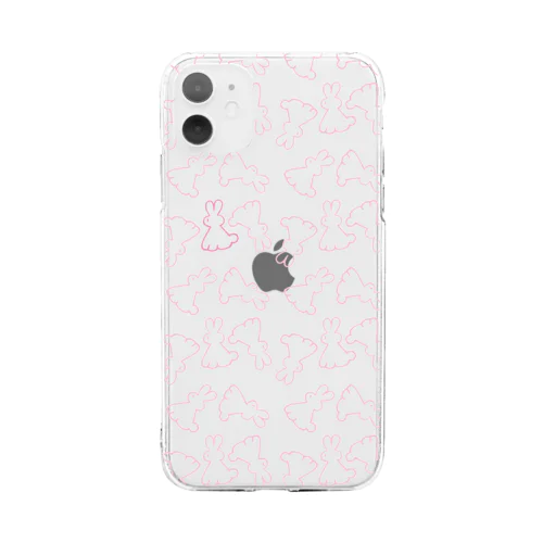 うさちゃんず とうめい Soft Clear Smartphone Case