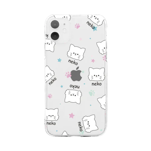 neko(カラフル) Soft Clear Smartphone Case