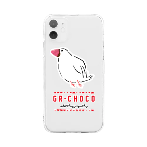 義理チョコ文鳥 Soft Clear Smartphone Case