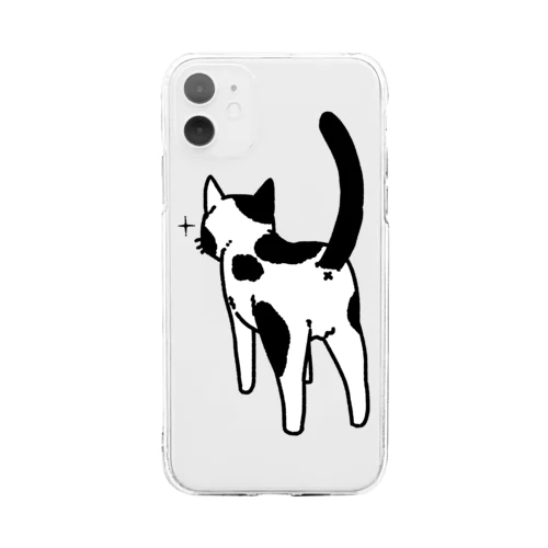 ねこけつ（ぶち猫） Soft Clear Smartphone Case