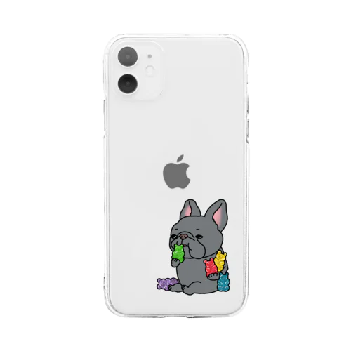 ガミィベア食べるフレブルちゃん。黒い子。 Soft Clear Smartphone Case