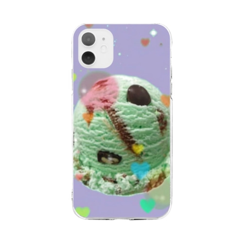 チョコミント(夢泡) Soft Clear Smartphone Case