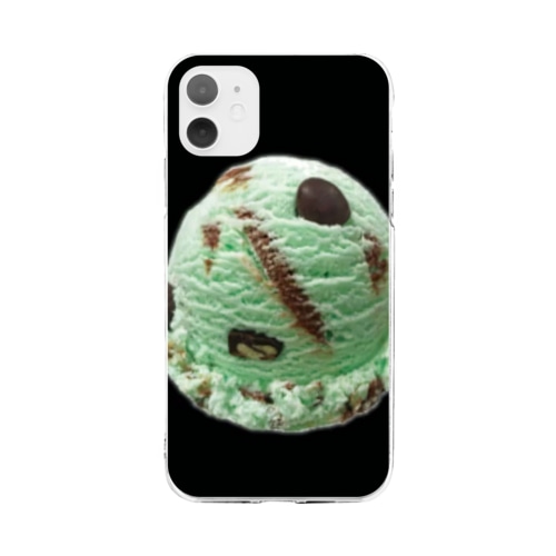 チョコミント(SIMPLE BLACK) Soft Clear Smartphone Case