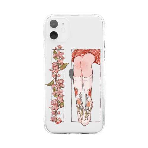 春の花が咲く Soft Clear Smartphone Case