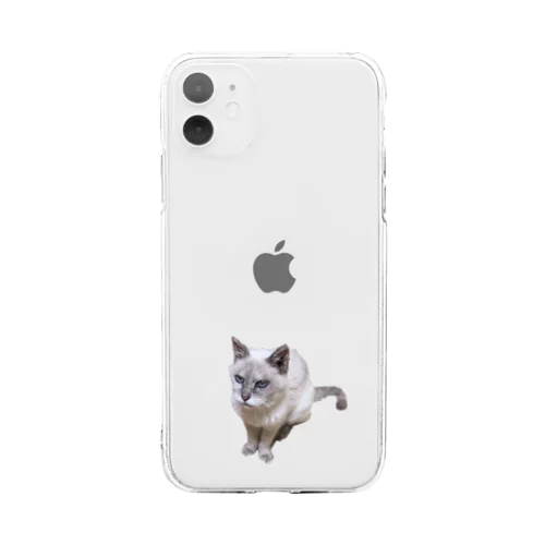 おすわりよいこねこちゃん Soft Clear Smartphone Case