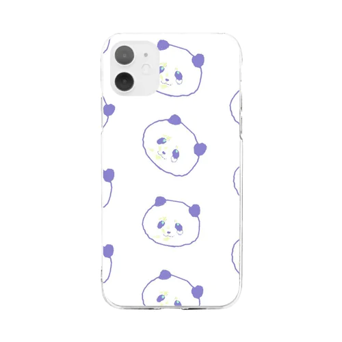 くじパンダ（Ver.背景白） Soft Clear Smartphone Case