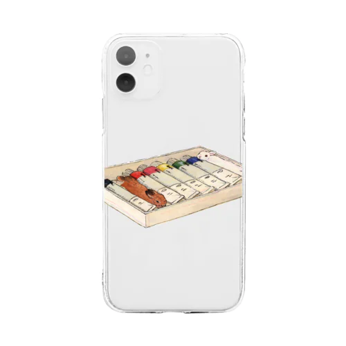 うさぎ色絵の具 Soft Clear Smartphone Case