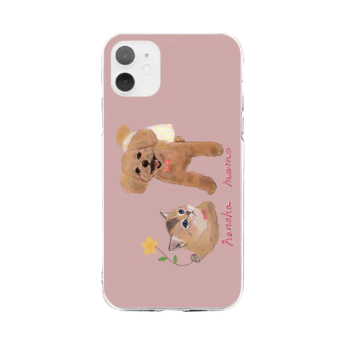 ほこにゃんシリーズ★なのは&ももちゃん専用♪ Soft Clear Smartphone Case