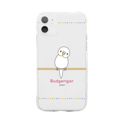 アルビノ女の子＊セキセイインコ＊ Soft Clear Smartphone Case