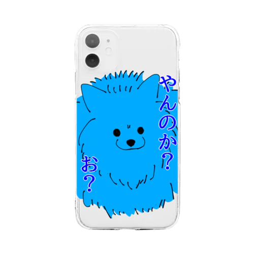 やんのかフェイスぽめだろす Soft Clear Smartphone Case