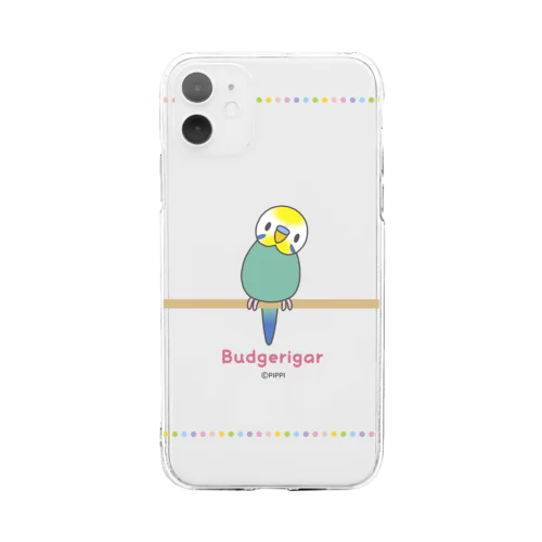 レインボー男の子＊セキセイインコ＊ Soft Clear Smartphone Case