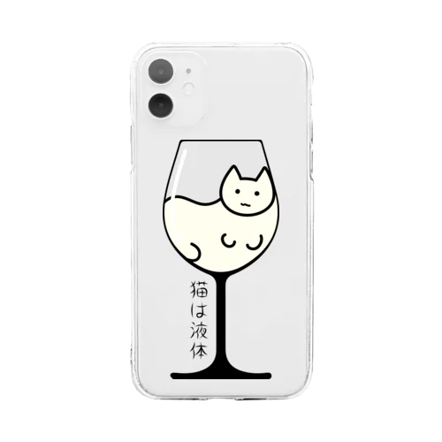 猫は液体 Soft Clear Smartphone Case