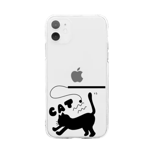 黒の世界（猫じゃらし） Soft Clear Smartphone Case