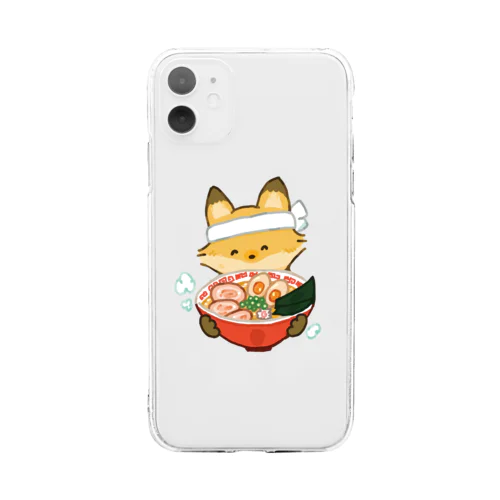 ラーメン屋店主キツネ Soft Clear Smartphone Case