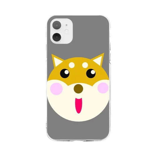 ikeWan★ドット立ち耳柴犬 Soft Clear Smartphone Case