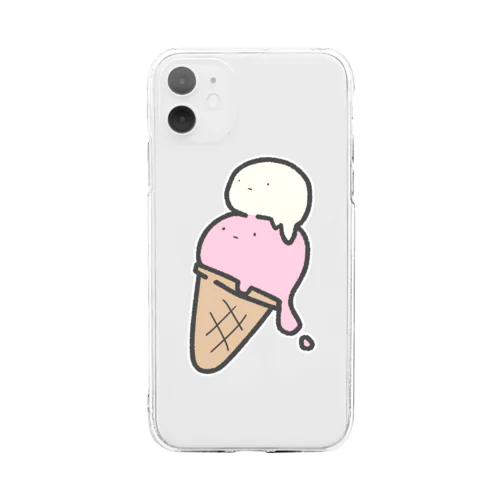 「あ」あいす Soft Clear Smartphone Case