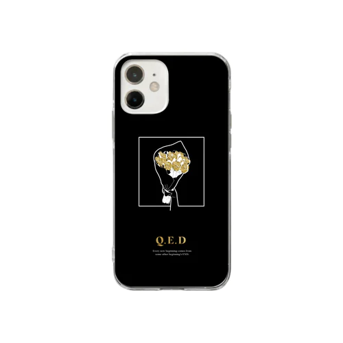 はなむけ｜QED_black Soft Clear Smartphone Case