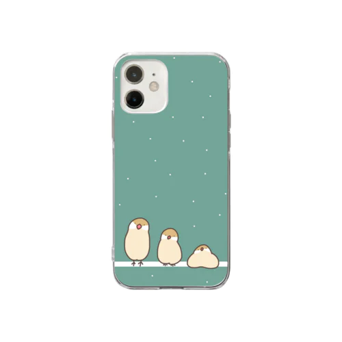 とろける文鳥 シナモン スマホケース Soft Clear Smartphone Case