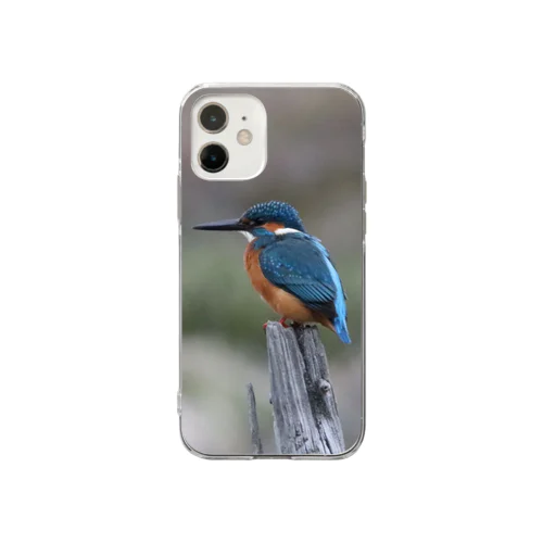 🐦カワセミ （青い鳥・清流の宝石） Soft Clear Smartphone Case