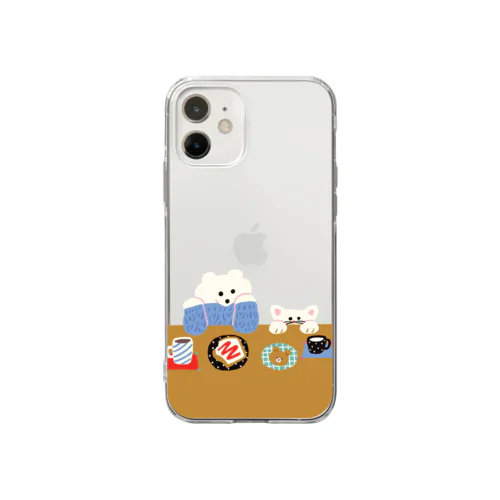 breakfast _ねことくま Soft Clear Smartphone Case