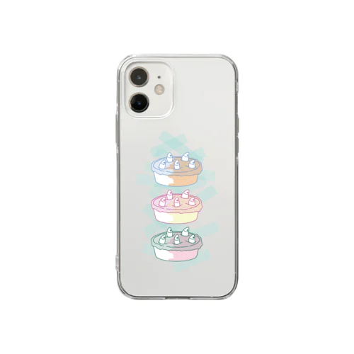 イギリスのあの魚が刺さったパイ（３種） Soft Clear Smartphone Case