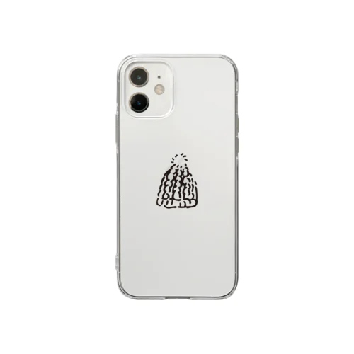 ニット帽（黒） Soft Clear Smartphone Case