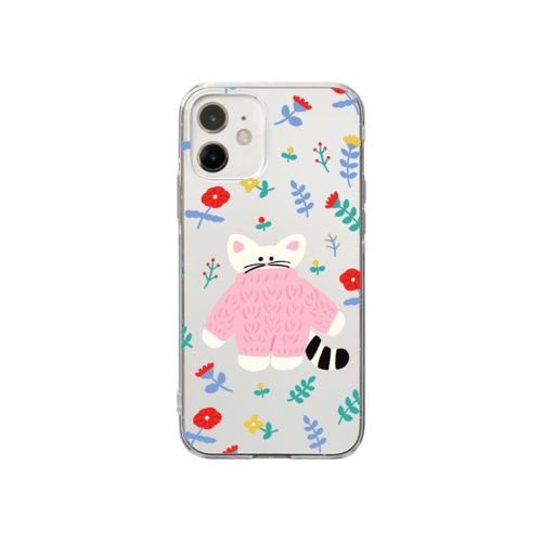 flower cat Soft Clear Smartphone Case