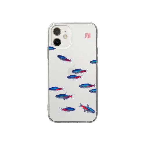 ネオンテトラ（無地） Soft Clear Smartphone Case