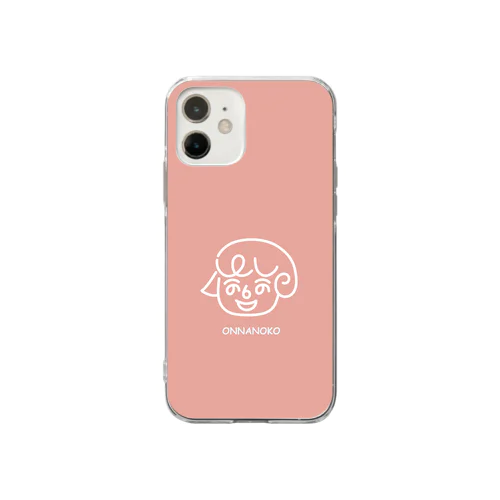 女の子【pink】／絵描き歌 Soft Clear Smartphone Case