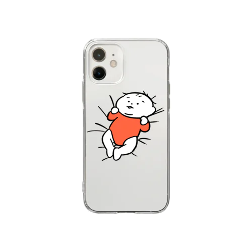 めり…(レッド) Soft Clear Smartphone Case