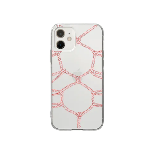 亀甲縛りってかっこいいなの赤 Soft Clear Smartphone Case