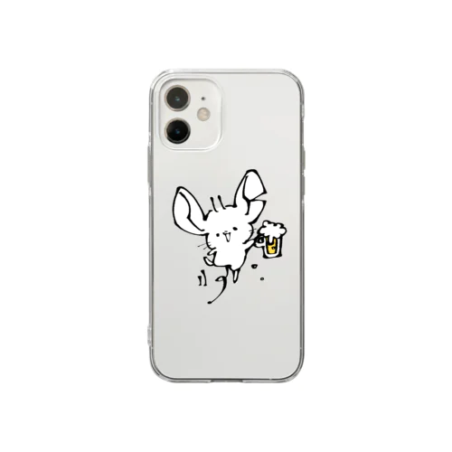 beerで華金きゅー Soft Clear Smartphone Case