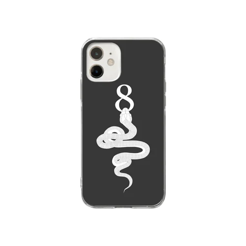 SNAKE8(WHITE) Soft Clear Smartphone Case