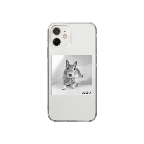 モノクロデグーちゃん Soft Clear Smartphone Case