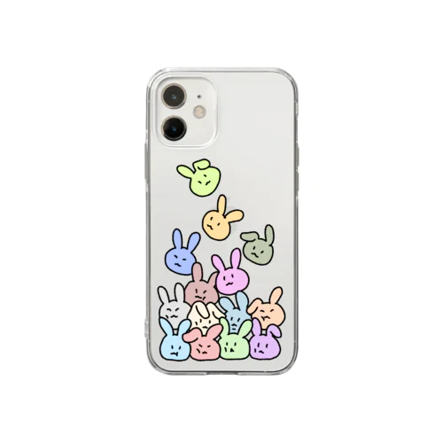 降ってくるウサギ Soft Clear Smartphone Case